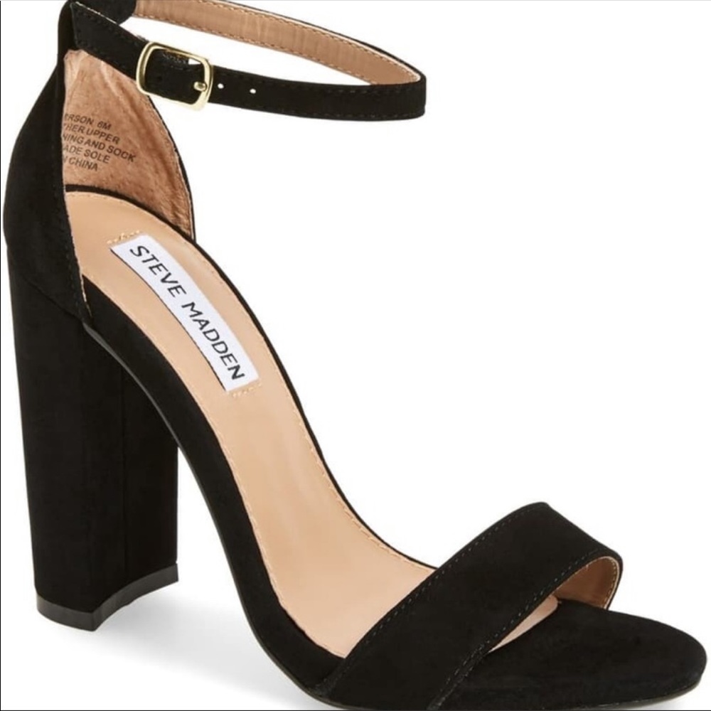 Steve Madden Black Suede Heels Size 6.5 - Carrson